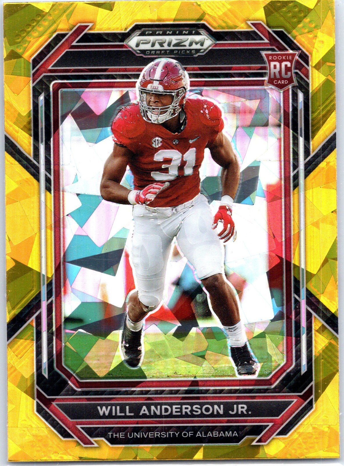 Will Anderson Panini Prizm Draft Picks #162 Gold Ice