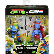 TMNT X G.I. JOE Shipwreck Mikey Vs Cobra Commander Shredder Figures Turtles