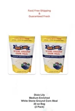 Dixie LilyMedium Enriched White Stone Ground Corn Meal- 20 oz Bag (2 Pack)