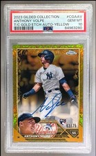 2023 Topps Gilded Collection Anthony Volpe Gold Etch Auto /75 #CGAAV PSA 10