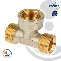 Tecuro T-StüCk Eurokonus G 3/4 Zoll Ag X Ig X Eurokonus G 3/4 Zoll Ag, Dvgw