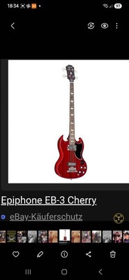 EPIPHONE EB-3 CH E-BASS BASSGITARRE BASSGUITAR ELECTRIC BASS CHERRY 4-SAITIG