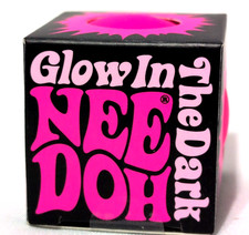 NeeDoh Glow In The Dark Pink Groovy Glob Schylling Squeeze Ball Toys Nee Doh
