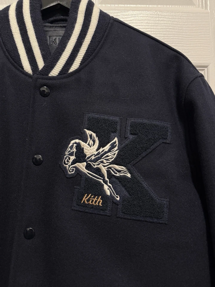Kith Golden Bear Letterman Pegasus Varsity Jacket Navy New York Ronnie Fieg - Image 2 of 4