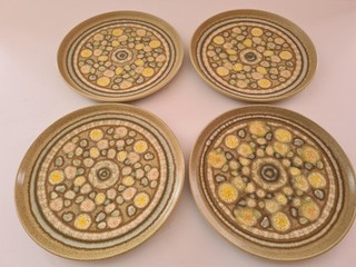 4 Vintage Interpace Franziskaner Geschirr Reflexionen Steingut Salatteller