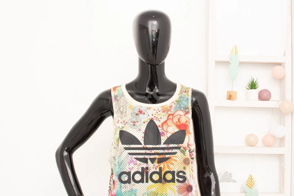 Camiseta sin mangas Adidas Originales Farm Rio Jardim Trifolio Floral Confeti S UK10 Foto 2 de 4