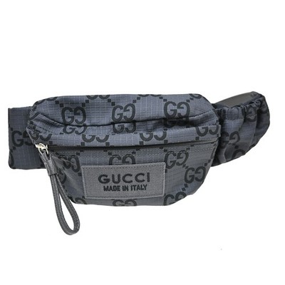 Gucci Black Canvas GG Bum Bag 767934 186628 NQ09192