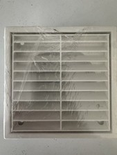White Plastic Square Vent Cover Grille with Round Duct Opening MPN 86547