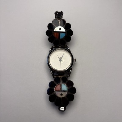 Native American Zuni Working Wristwatch Sterling Silver Expandable  A. Gasper