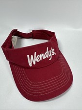 Wendy's Employee Visor Hat Cap Adjustable Dark Red Dave Thomas Foundation