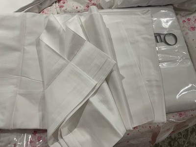 $1186 Quagliotti Italy NWT (4pc) Twin Duvet Set 100% Cotton Heavy Sateen White