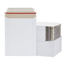 Cardboard Mailers 7x9 White Envelopes, Bend-Proof Document Mailers, 100 Count