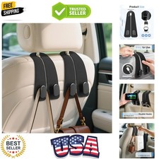 Car Seat Headrest Hooks, 4PCS Universal Car Purse Hook Leather Car Bag Hook