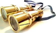 Nautical Captain's Solid Brass Binoculars 6 Inches Rustic Vintage Home Decor Gif
