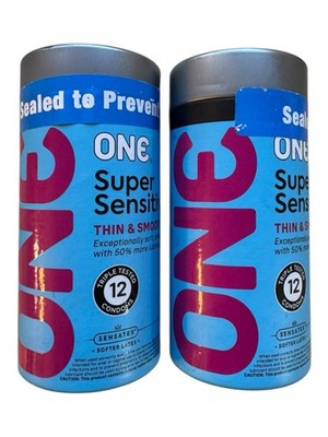 2x ONE Super Sensitive Thin & Smooth Lubricated Latex Condoms - 2x12 Ct- Ex:1/27