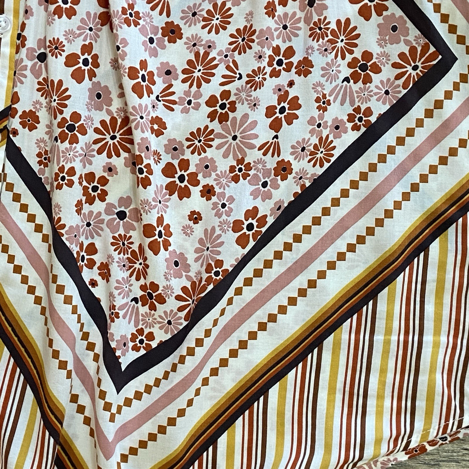 Cato Boho Size Large Patchwork Balloon Sleeves Sm… - image 4