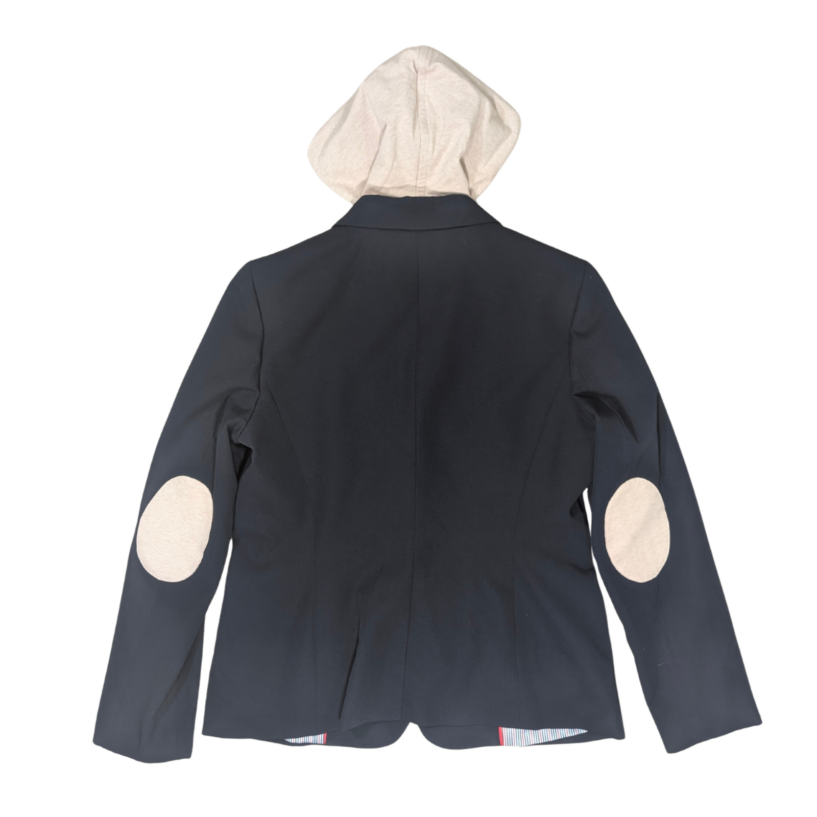 Tommy Hilfiger 2-in-1 Blazer Sz 14 Navy Blue Removable Hoodie Elbow Patches thumbnail 6