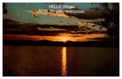Postcard PANORAMIC SCENE Fond Du Lac Wisconsin WI o/19 AU6578