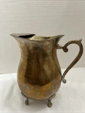 Vintage Tarnished International Silver Co Silverplated Pitcher Made in India