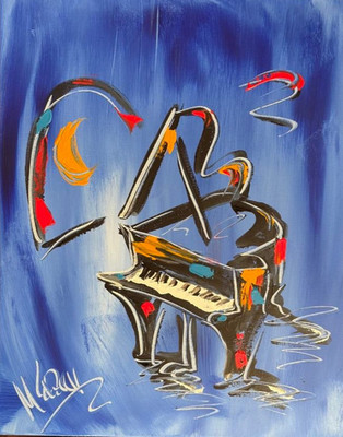Original Oil Wall Art Paintings Stetched Canvas Impessionist Kazav .