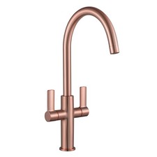 Scarba Swan Spout Two Handle Copper Kitchen Mixer Tap UK