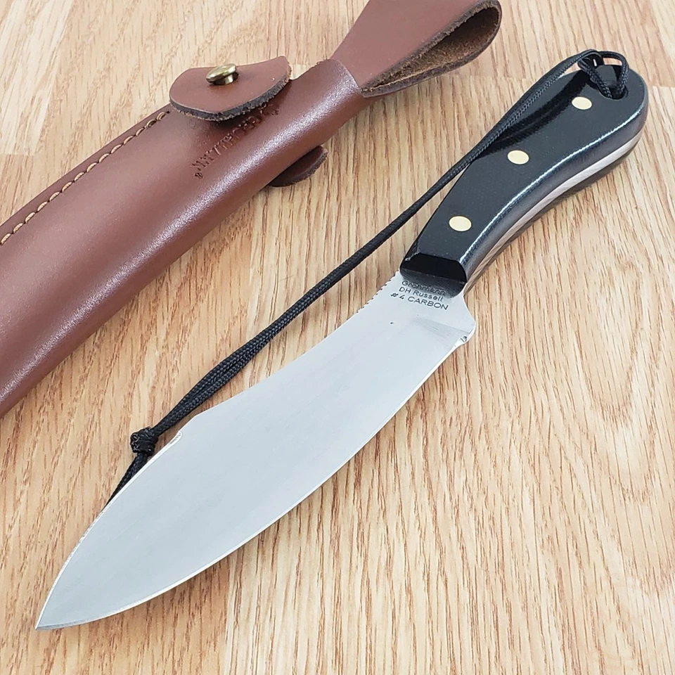Cuchillo fijo Grohmann Survival 5,5" acero al carbono hoja espiga completa mango Micarta Foto 2 de 4