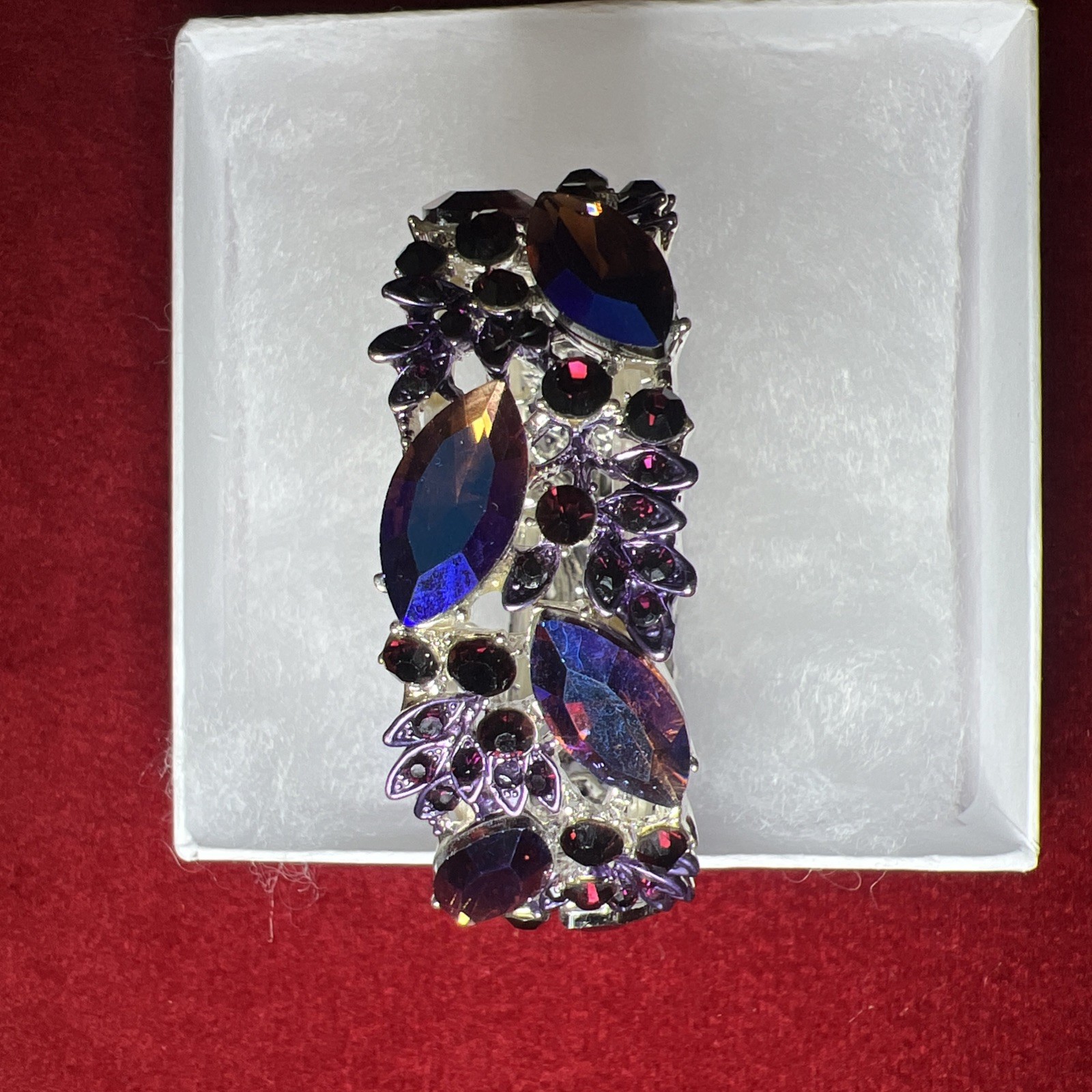 Bangle Rhinestone Bracelet Multi Colored Blue & P… - image 6