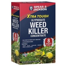 8 x 80ml Spear & Jackson Xtra Tough Glyphosate Weed Killer Concentrate Sachets