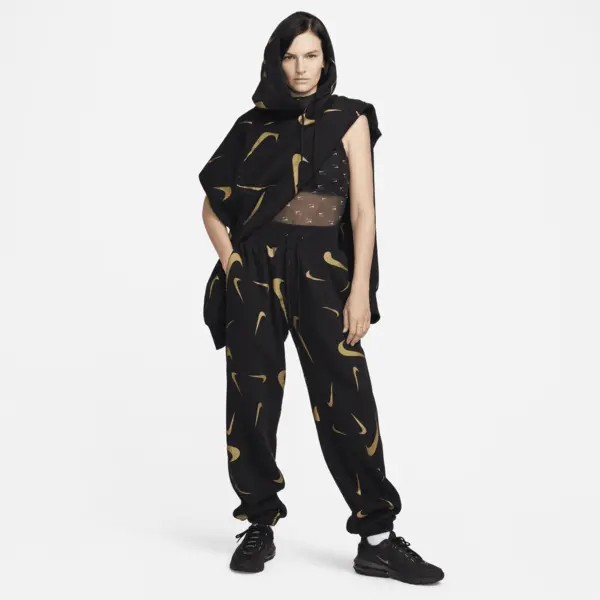 $95 Size S Nike Womens Oversized High Rise Sweatpants Fleece Joggers FB8754-010 image 6