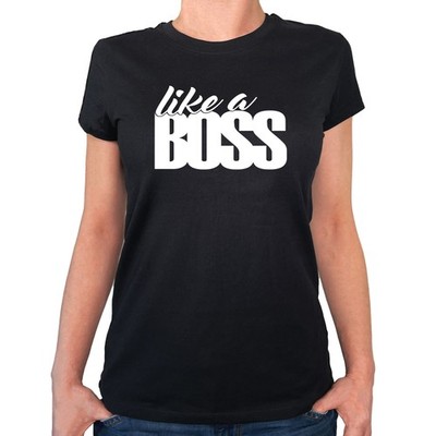 Damen T-Shirt like a Boss Spruch Geschenkidee like a Boss Geschenk Präsent Mitbr