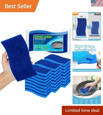 XL Scrub Sponges Non-Scratch 24Count, Extra Large Sponges Kitchen, Sponge for...