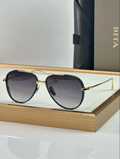DITA Gold Black Aviator Sunglasses Gray Gradient 58-15-145 USA