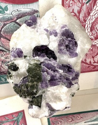 Scapolite on Epidote Marble Matrix Minerals Gemstone Crystal Level / Healing Stone
