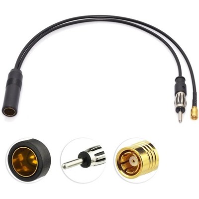 Auto Antenne SMB Kabel auf DIN Buchse DIN Stecker Splitter Kabel 30cm RG174