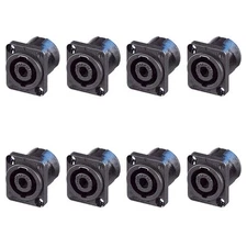 8x Neutrik NL4MPXX 4 Pole Speakon Connector Chassis Panel Mount Speaker Terminal