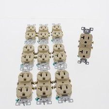10 Eaton Ivory COMMERCIAL Duplex Outlet Receptacles NEMA 5-20R 20A 125V CR20V