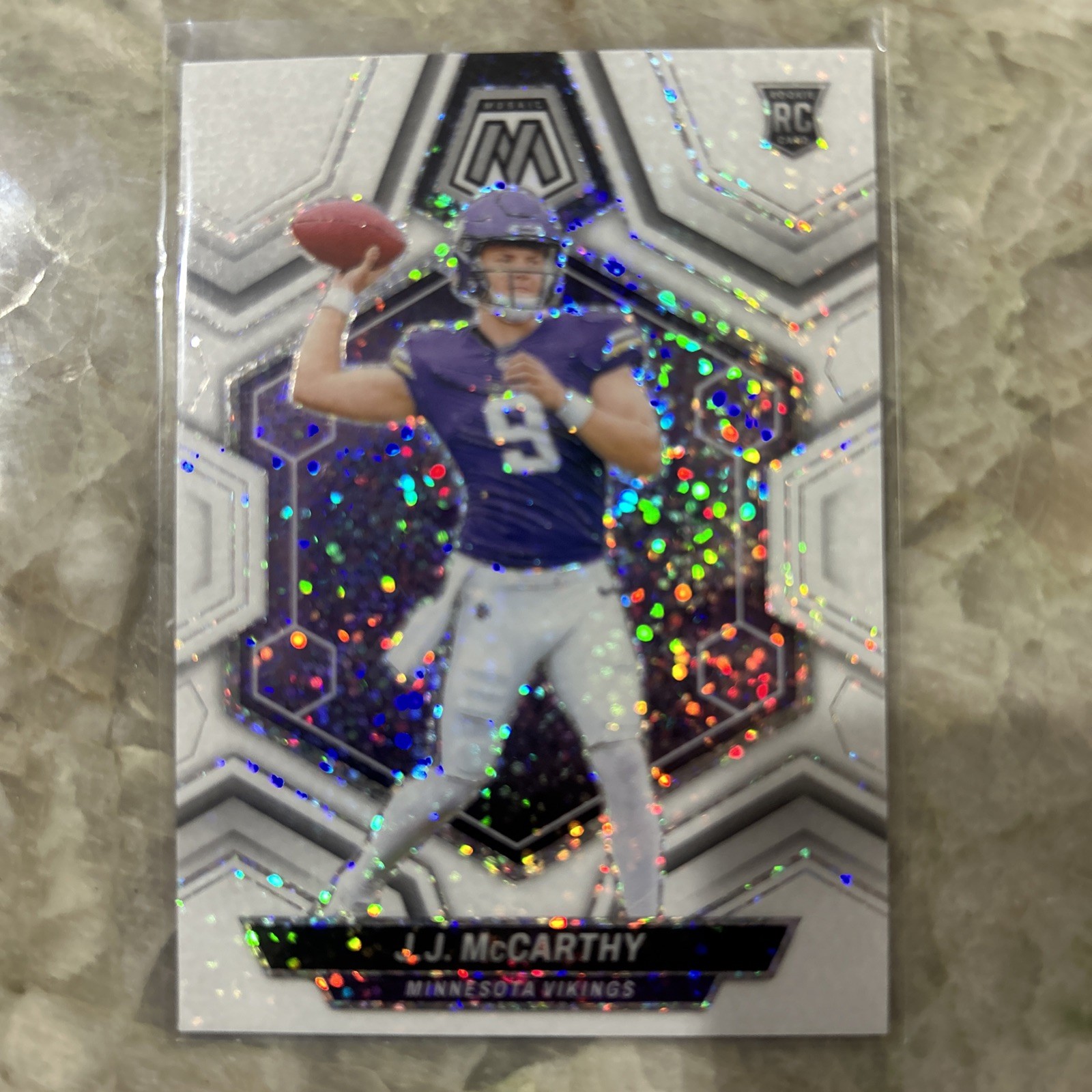 2024 Panini Mosaic J.J. McCarthy #310 SSP White Sparkle