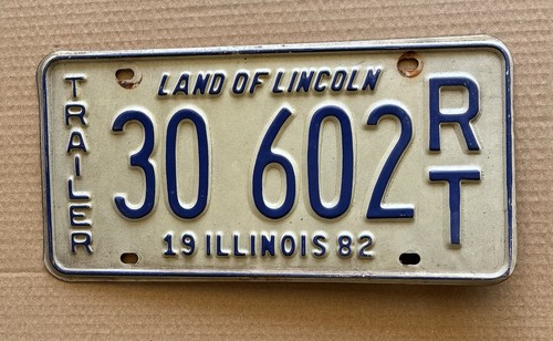 1982 Illinois Recreational Trailer License Plate 30 602 RT