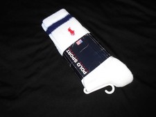 NOS Ralph Lauren POLO SPORT White Vintage 1990's Men's Tall Socks 10 - 13