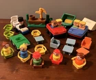 Vintage Fisher Price Little People Toys Cars Chairs Playskool Lil Playmates 30+