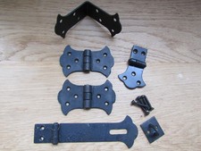 BLACK ANTIQUE BUTTERFLY Vintage rustic Chest trunk table furniture cabinet