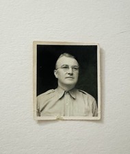 1940s Military Portrait Soldier in Uniform WWII Era Small Snapshot Vintage Photo