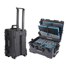 1Pc 23.62 Inch Black Large Waterproof Toolbox Storage Case with Tools Pockets
