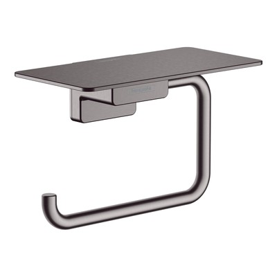 Hansgrohe 41772340 AddStoris Toilet Paper Holder w/ Shelf - Brushed Black Chrome