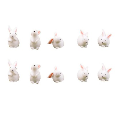12 Pcs Tiere Figuren Hasen-kunstharz-ornament Mini-Tierfiguren Harzfigur