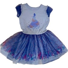 Disney Princess Cinderella Halloween Costume Girls 6X Blue Dress Full Tulle
