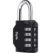 4 Digit Combination Padlock Weatherproof Locker Lock Resettable Steel Lock