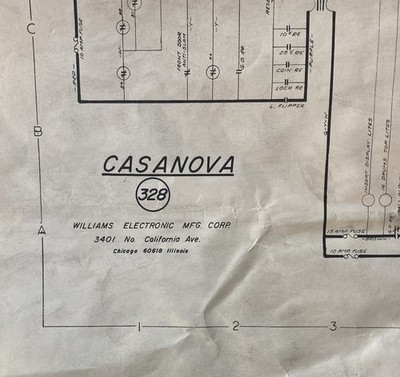 Williams Casanova Pinball Machine Schematic