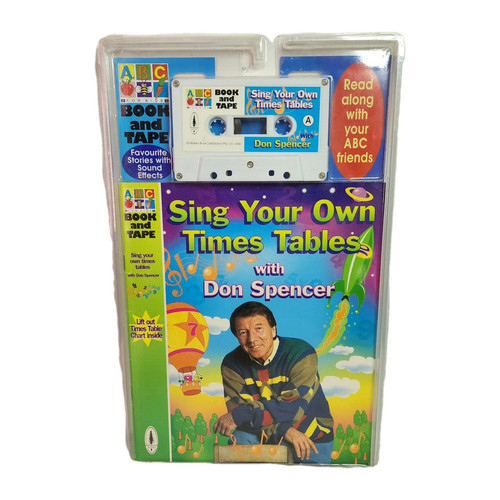 ABC For Kids Book And Tape Sing Times Tables With Don Spencer 1999 Vintage - Picture 1 of 5