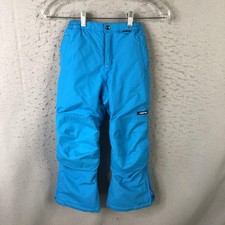 Lands' End Ski Pants Kids 6 Blue Insulated Grow-A-Longs Snow Winter Ski